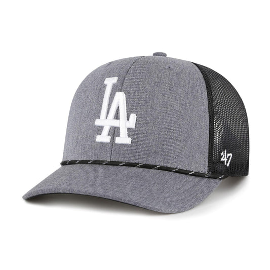 47 Trucker MLB Los Angeles Carbon Rope Adjustable Mesh Back Cap - Grey