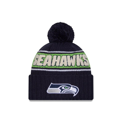 New Era Sideline 2024 American Football Beanie Pompom Winter Stamp Cap NFL Team Logo