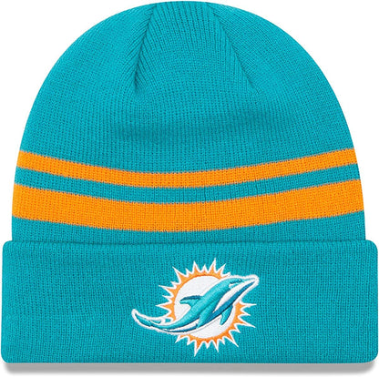 New Era Unisex-Adult NFL Official Sport Knit Classic Striped Knit Beanie Cold Weather Hat