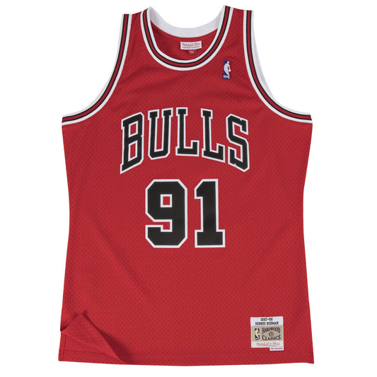 Dennis Rodman Chicago Bulls Mitchell & Ness NBA Throwback HWC Jersey - Red