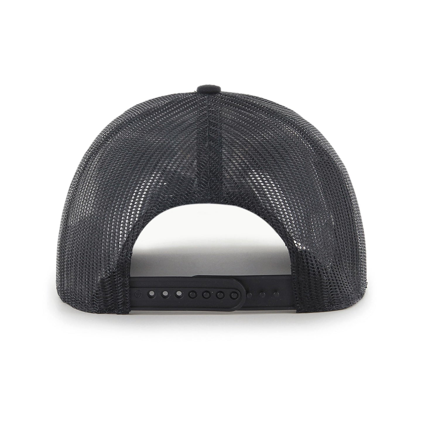 47 Blank Trucker Mesh Back Adjustable Curved Brim Snapback Cap - Black/Black