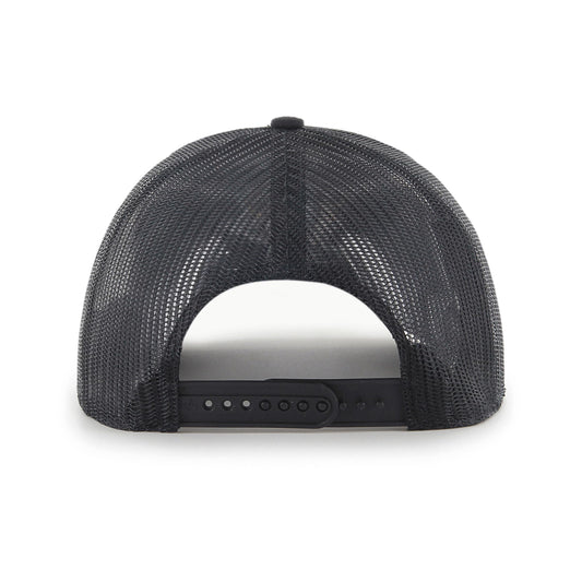 47 Blank Trucker Mesh Back Adjustable Curved Brim Snapback Cap - Black/Black