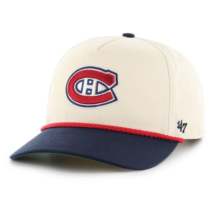 47 NHL Montreal Natural Rope TT Hitch Adjustable Snapback Hat - Beige/Navy