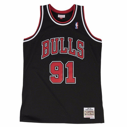 Mitchell And Ness Rodman #91 Black Bulls Swingman Jersey BLACK L