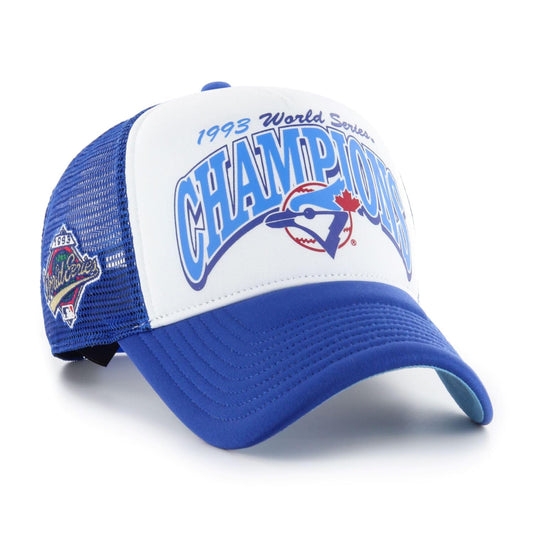 47 Brand MLB Toronto Blue Jays Offside Foam Champ Trucker Adjustable Hat - Royal Blue and White