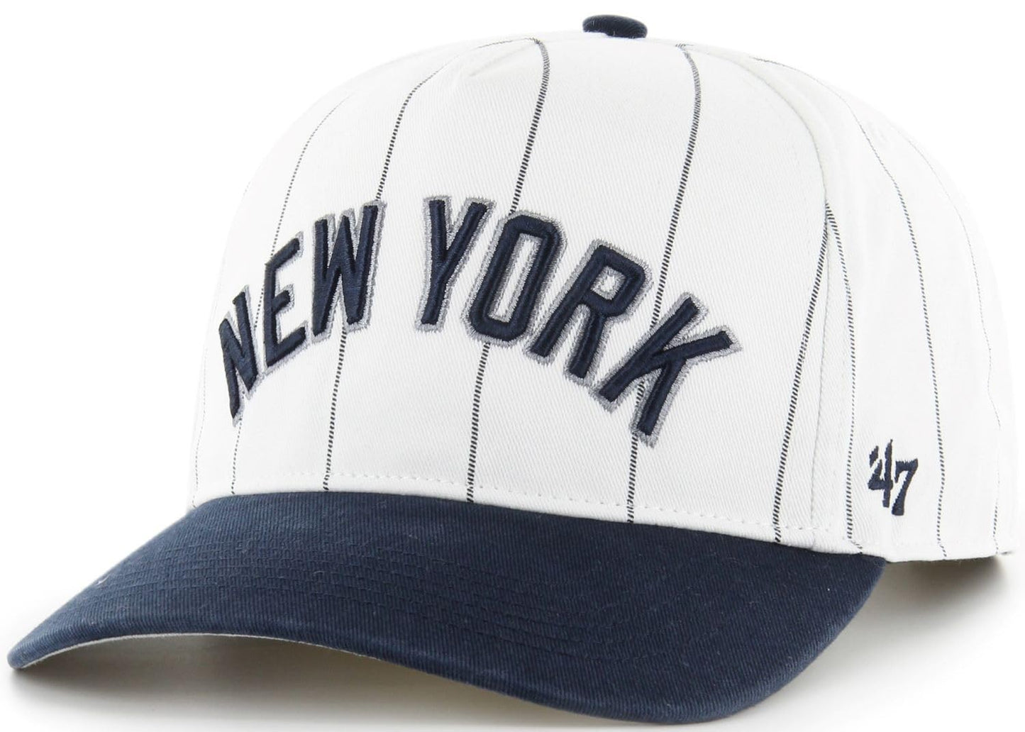 47 Hitch MLB New York Yankees Double Header Pinstripe Snapback Hat - White