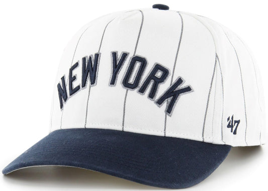 47 Hitch MLB New York Yankees Double Header Pinstripe Snapback Hat - White