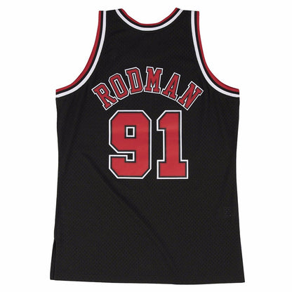 Mitchell And Ness Rodman #91 Black Bulls Swingman Jersey BLACK L