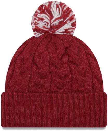 New Era Women's NFL Official Cozy Cable Knit Cuff Pom Beanie Hat