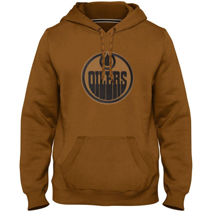 Edmonton Oilers NHL Express Twill Tonal Dune Logo Hoodie - Dune
