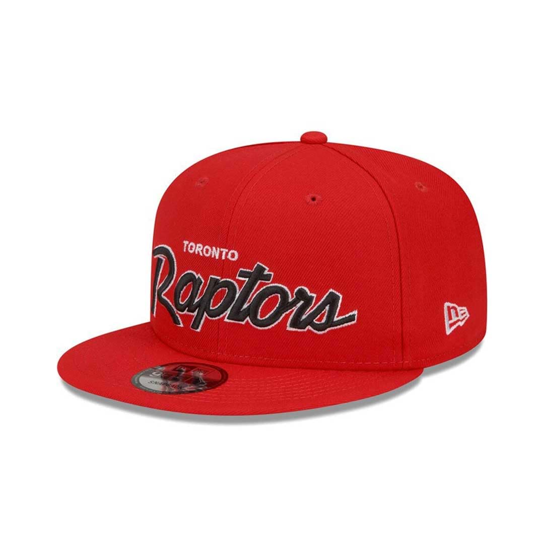 New Era Men’s NBA Toronto Raptors Evergreen Script 9FIFTY Snapback Hat – Red