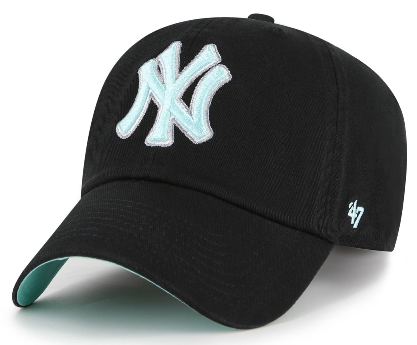 47 MLB New York Black Mint Double Under Clean Up Adjustable Hat - Black