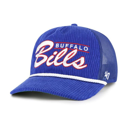 47 NFL Buffalo Mesh Double Header Rope Adjustable Snapback Hat - Blue