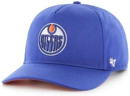 '47 Hitch NHL Oilers Adjustable Snapback Hat Royal Orange