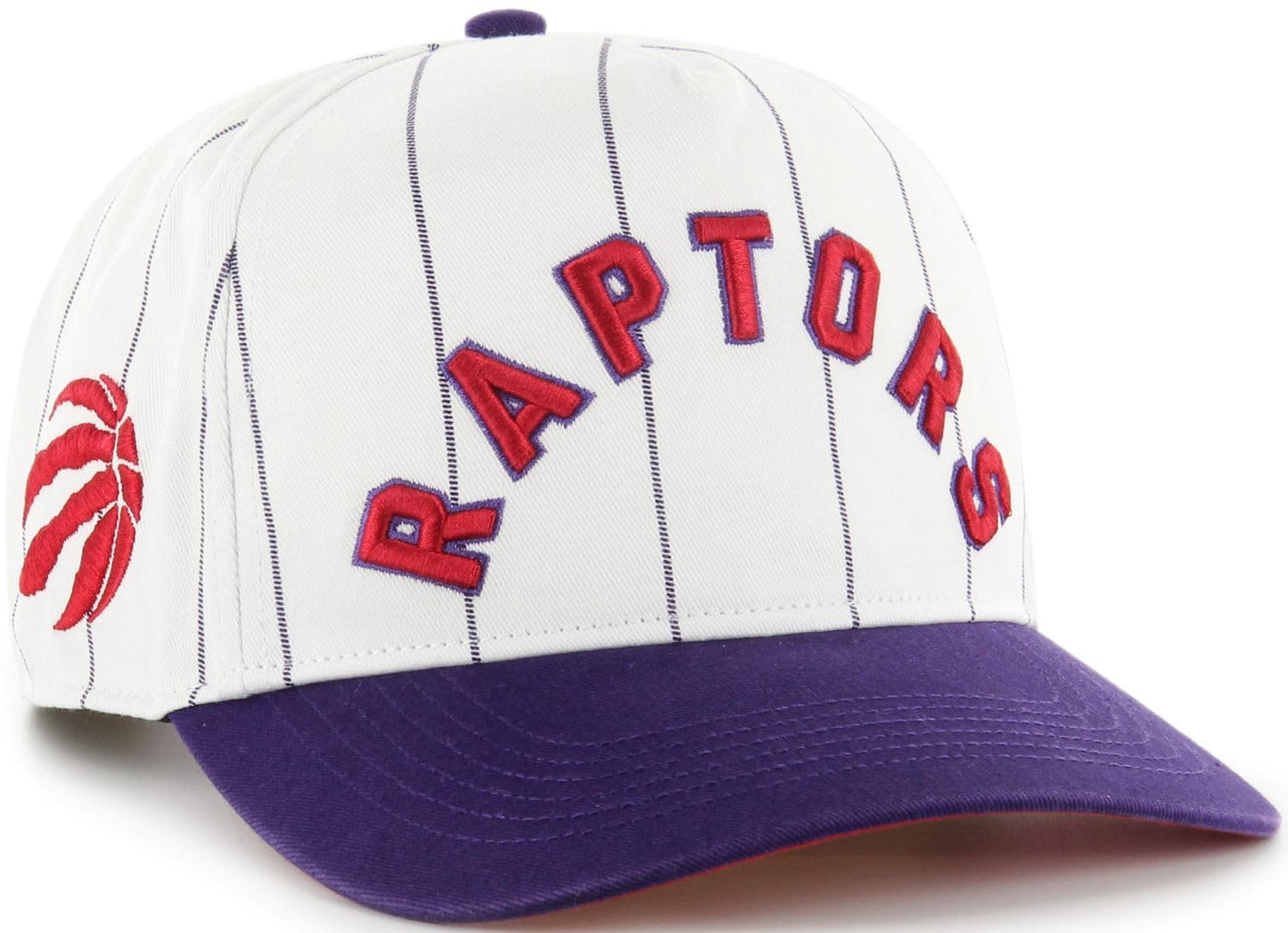 47 Hitch Toronto Raptors Double Header Pinstripe Side Patch Snapback - White