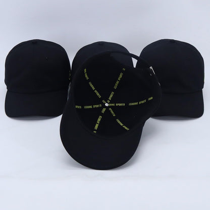 LEADING SPORTS Blank Dad Hat, Black-Adjustable, Black/Yellow, One Size