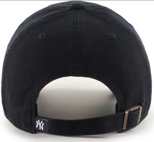 47 MLB Black/Black Clean Up Adjustable Hat Cap, Adult One Size (New York Yankees), Black, One Size