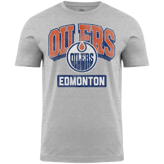 Bulletin Edmonton Oilers NHL Hudson T-Shirt (CA/US, Alpha, X-Large, Regular, Regular, Grey)