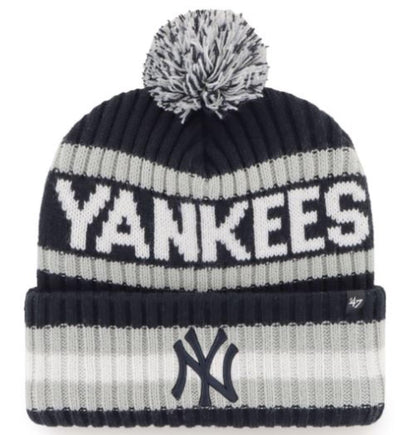 47 MLB New York Bering Knit Cuff Pom Hat - Navy/Grey
