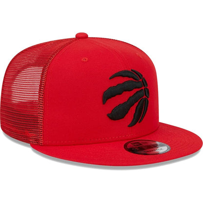 New Era Men's Red Toronto Raptors Team Color Trucker 9FIFTY Snapback Hat