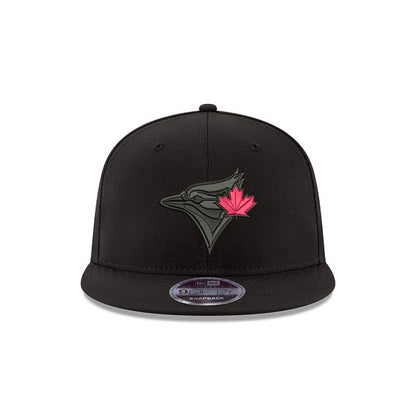 New Era 9FIFTY MLB Toronto Blue Jays Black on Black Red Leaf Adjustable Snapback Hat - Black