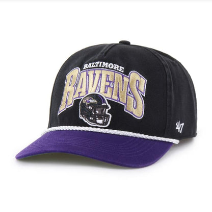47 NFL Baltimore Palermo Hitch RF Adjustable Snapback Hat - Black/Purple