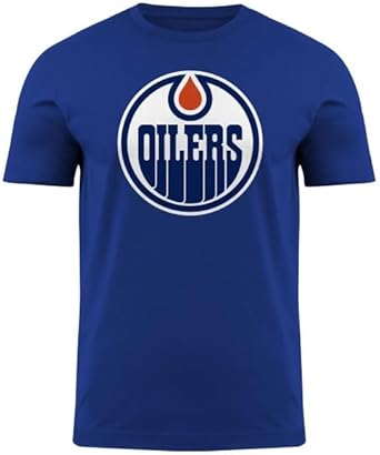 Bulletin NHL Edmonton Oilers Men's Team Logo Game Day Short Sleeve T-Shirt (Blue, Large)