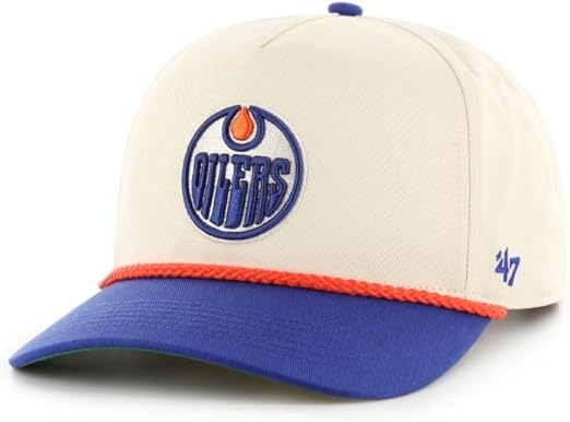 47 NHL Edmonton Natural Rope TT Hitch Adjustable Snapback Hat - Beige/Blue