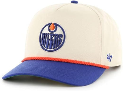 47 NHL Edmonton Natural Rope TT Hitch Adjustable Snapback Hat - Beige/Blue