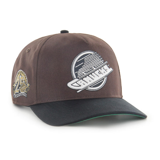 47 Hitch Sure Shot NHL Vancouver Snapback Hat - Dark Chocolate