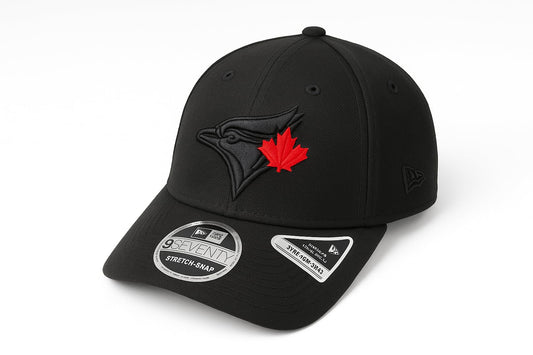 New Era MLB Toronto Blue Jays 9SEVENTY Adjustable Baseball Cap, Black with Red Maple Leaf