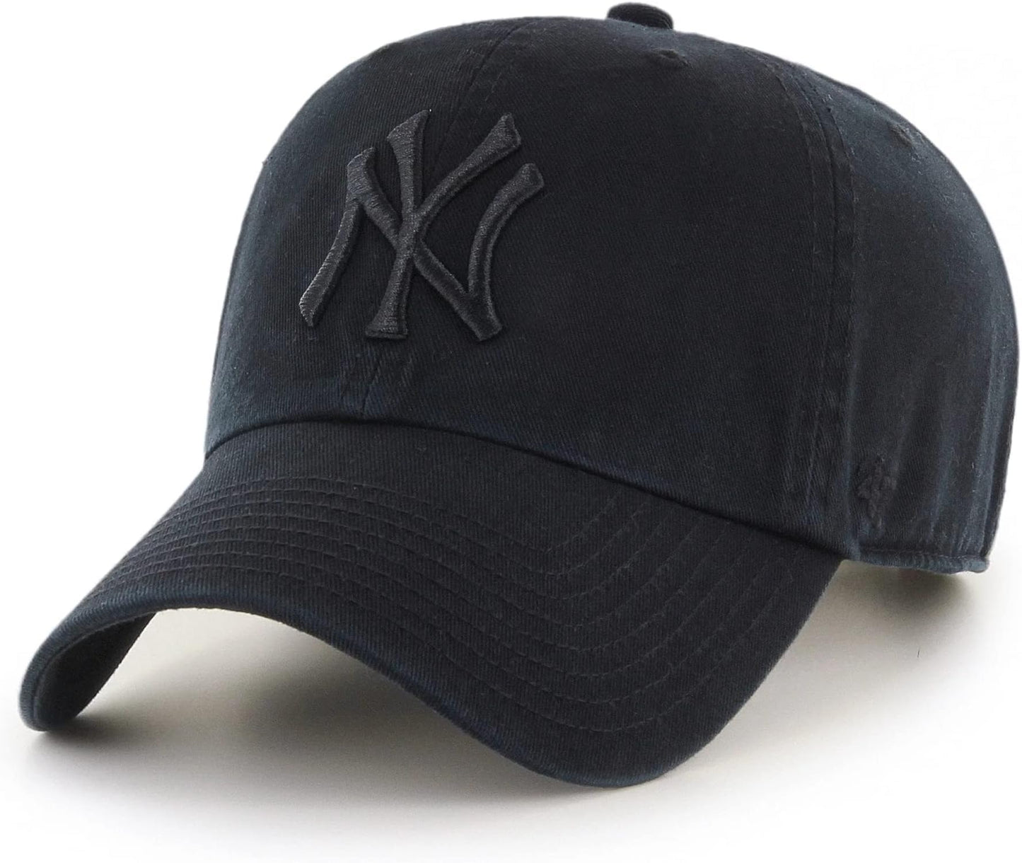 47 MLB Black/Black Clean Up Adjustable Hat Cap, Adult One Size (New York Yankees), Black, One Size