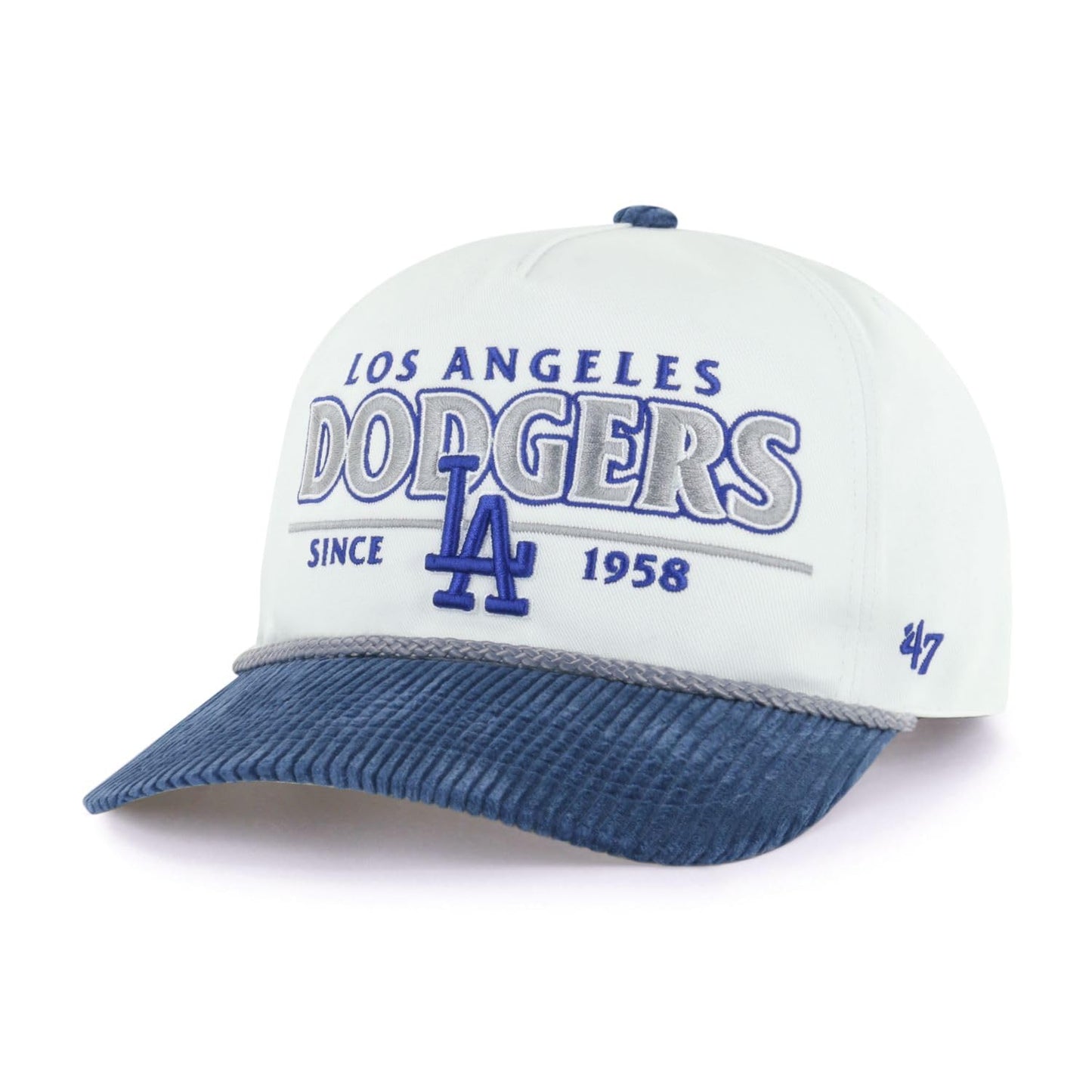 47 MLB Los Angeles Rustic Hitch Adjustable Snapback Hat White