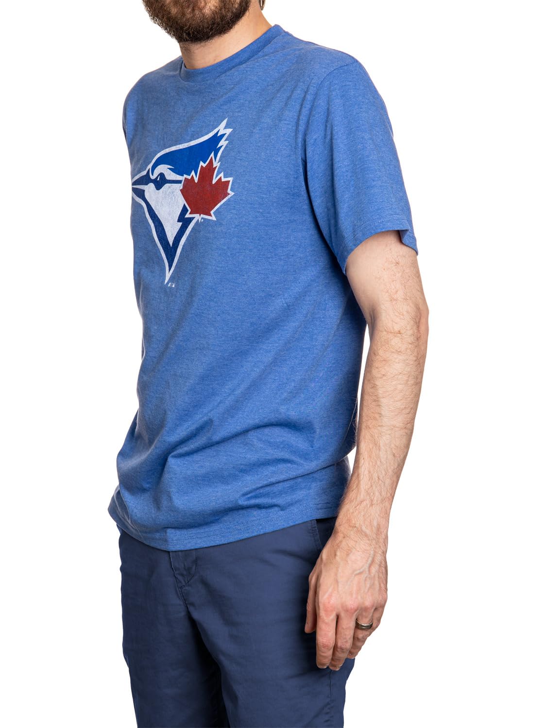 Bulletin MLB Mens Toronto Blue Jays Vintage Style Distressed Primary Logo Heathered T-Shirt