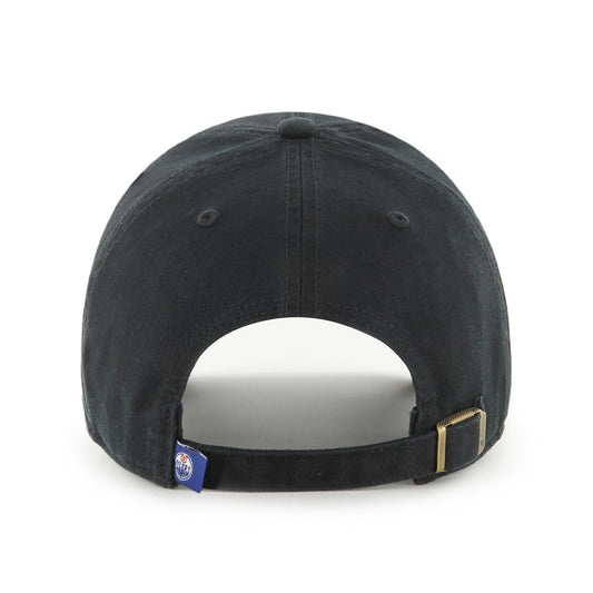 47 Edmonton Oilers NHL Black-White Clean Up Hat