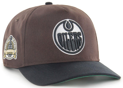 47 Hitch Sure Shot NHL Edmonton Snapback Hat - Dark Chocolate