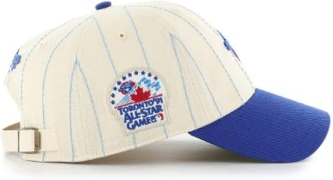 47 MLB Toronto Rawlings Pinstripe Clean Up Adjustable Snapback Hat - White/Blue