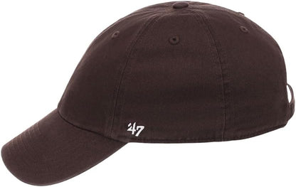 47 Blank Classic Clean Up Cap, Adjustable Plain Baseball Hat for Men and Women Brown
