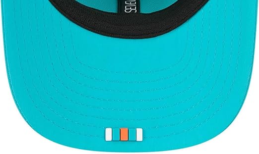 New Era 9SEVENTY NFL 2025 Sideline Trucker Adjustable Snapback Hat (CA/US, Alpha, One Size, Aqua, Miami Dolphins)