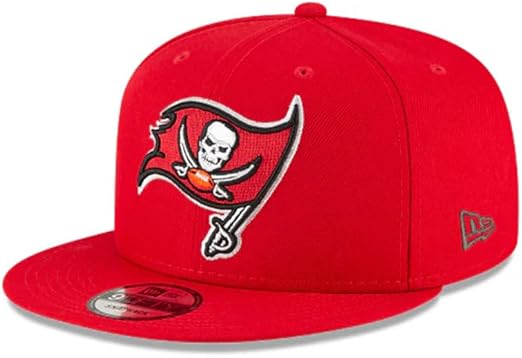 New Era NFL 9FIFTY Team Color Adjustable Snapback Hat Cap - One Size, Tampa Bay Buccaneers - Red, One Size