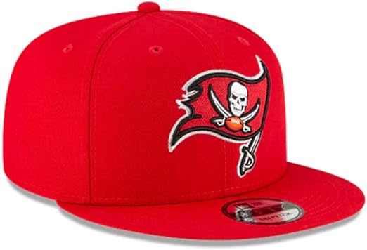 New Era NFL 9FIFTY Team Color Adjustable Snapback Hat Cap - One Size, Tampa Bay Buccaneers - Red, One Size