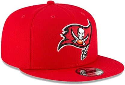 New Era NFL 9FIFTY Team Color Adjustable Snapback Hat Cap - One Size, Tampa Bay Buccaneers - Red, One Size
