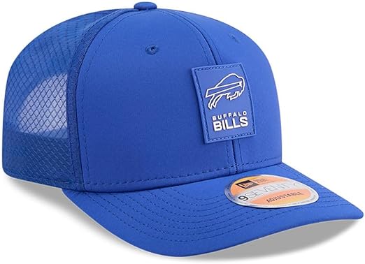 New Era 9SEVENTY NFL 2025 Sideline Trucker Adjustable Snapback Hat (CA/US, Alpha, One Size, Royal, Buffalo Bills)