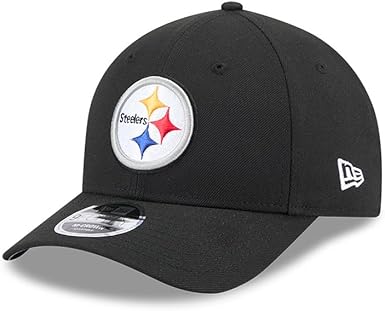 New Era 9FORTY 2025 NFL Team Collection M-Crown Adjustable Snapback Hat (CA/US, Alpha, One Size, Pittsburgh Steelers, Black)