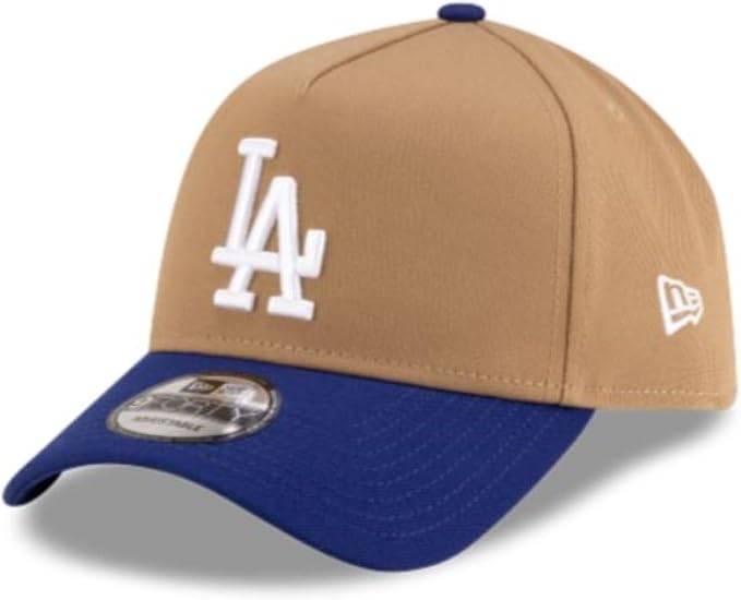 New Era Men's MLB Chase 9FORTY A-Frame Two Tone Adjustable Snapback Hat - Khaki (CA/US, Alpha, One Size, Khaki, Los Angeles Dodgers)