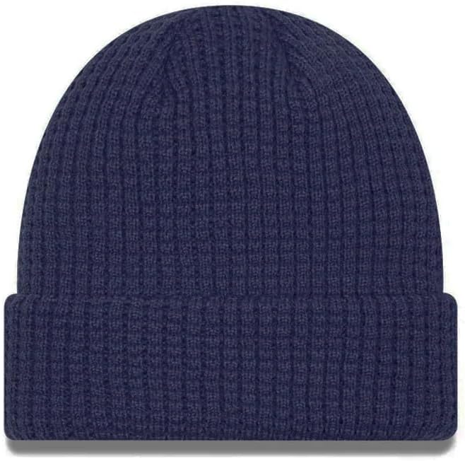 New Era NHL Unisex-Adult Primary Logo Waffle Knit Cold Weather Cuffed Beanie Hat, Toronto Maple Leafs - Blue, One Size