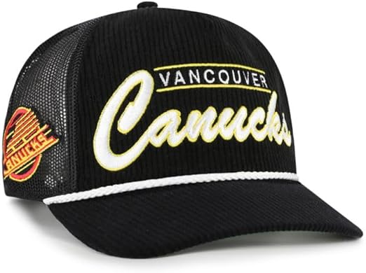 47 NHL Vancouver Mesh Double Header Rope Adjustable Snapback Hat - Black