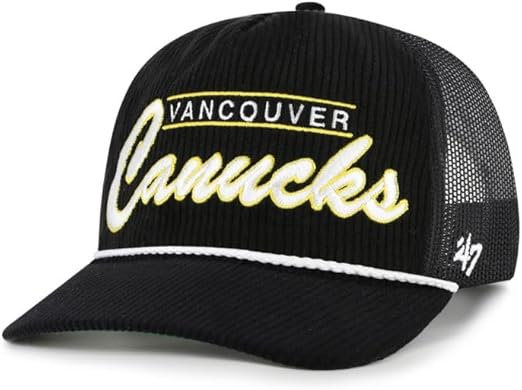 47 NHL Vancouver Mesh Double Header Rope Adjustable Snapback Hat - Black