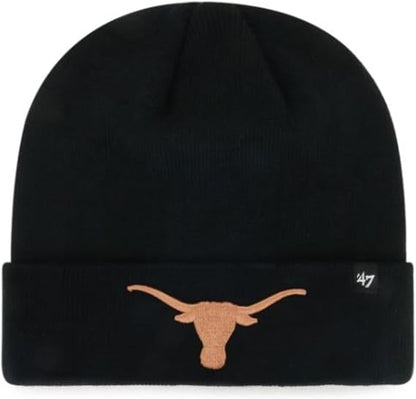 47' NCAA Texas Raised Cuff Knit Hat - Black