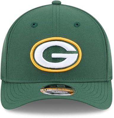 New Era 9FORTY 2025 NFL Team Collection M-Crown Adjustable Snapback Hat (CA/US, Alpha, One Size, Green Bay Packers, Green)